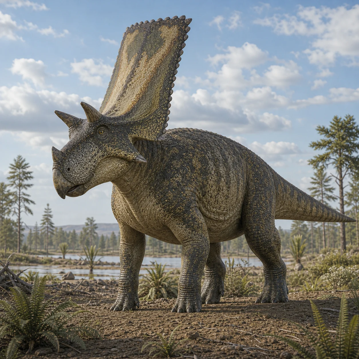 Chasmosaurus — reconstrução científica